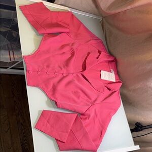 Vibrant Pink Button-Up Blouse